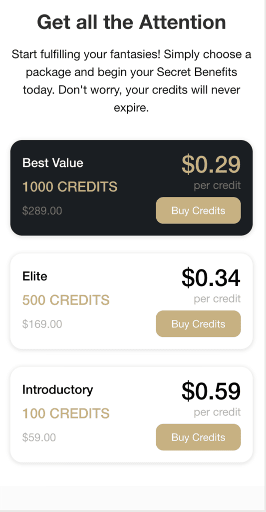 secret benefits cost 